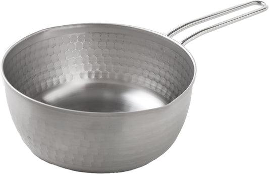 Arnest A-77455 Tsubamesanjo Yukihira One-Handed Saucepan, Induction/Dishwasher Safe, 7.1 in (18 cm), Stainless Steel, Resistant to Rust and Deformation, Increased Durability, Two Spouts, Silver