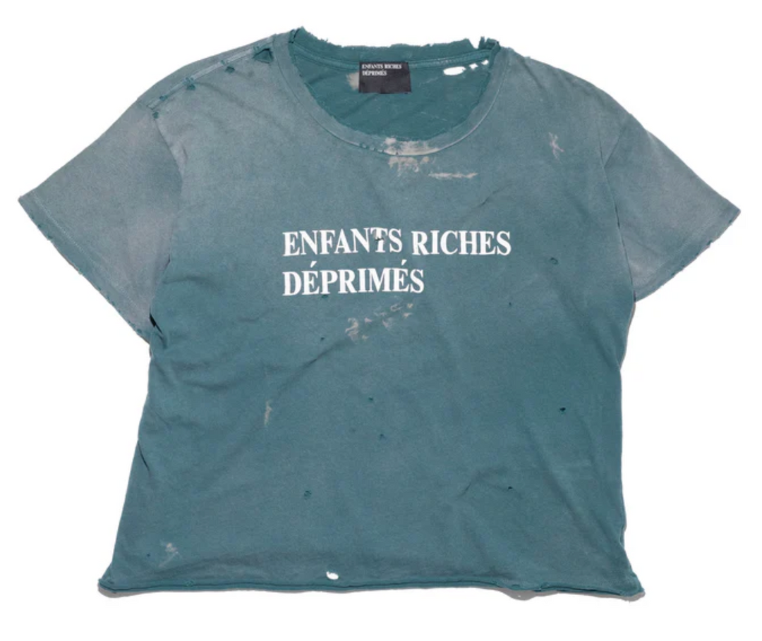ENFANTS RICHES DÉPRIMÉS 'POSY GREEN' LOGO TEE