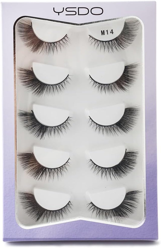 Butterfly 5 Pairs False Eyelashes Fake Mink Eyelashes Ultra Thick Stage Eyelashes (M14)