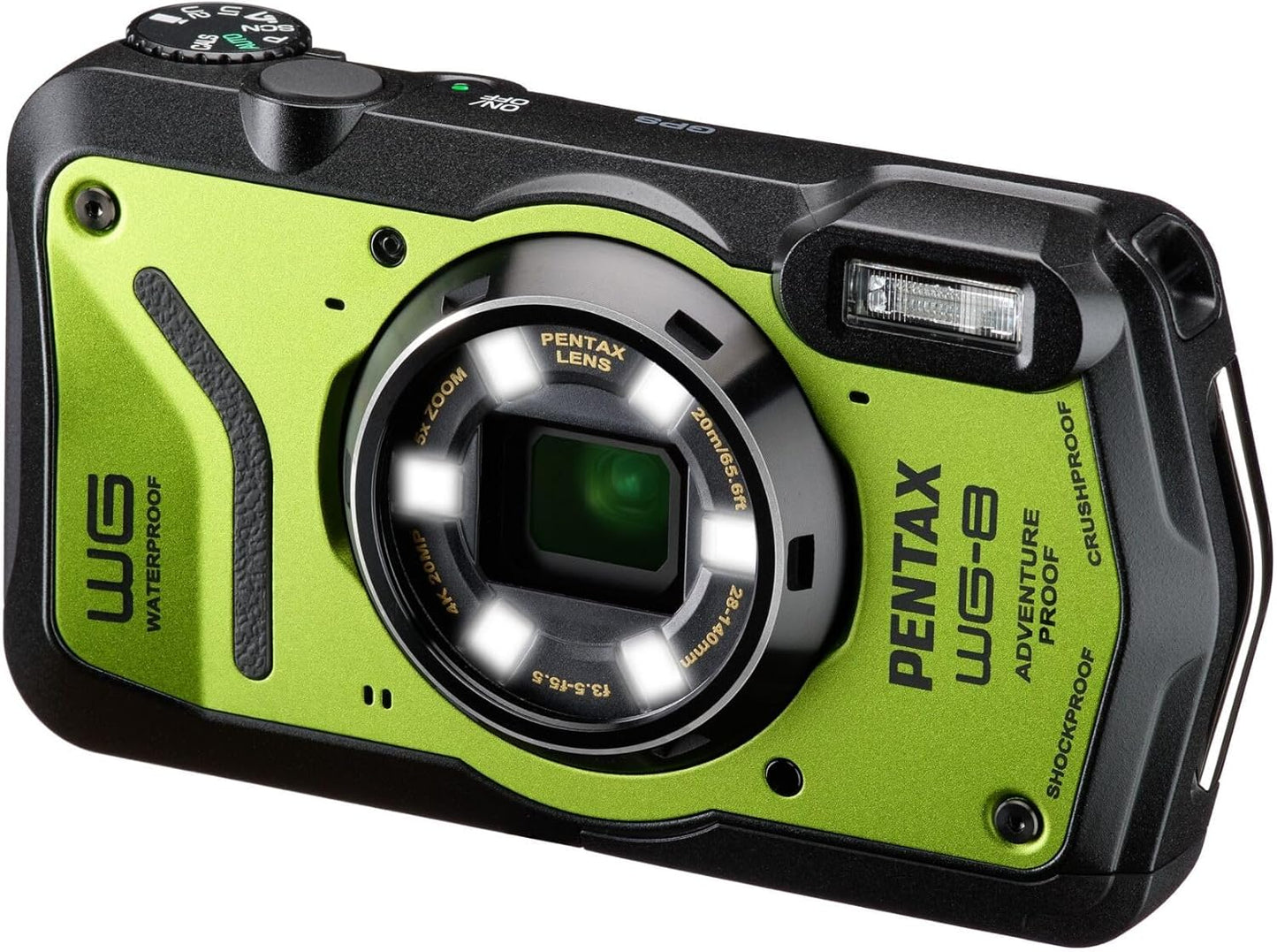 PENTAX WG-8 Green All-Weather Adventure Camera with Waterproof, Dustproof, Shockproof, Multi-Application Ring Light, Macro Shooting and Webcam Function