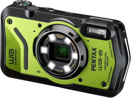 PENTAX WG-8 Green All-Weather Adventure Camera with Waterproof, Dustproof, Shockproof, Multi-Application Ring Light, Macro Shooting and Webcam Function