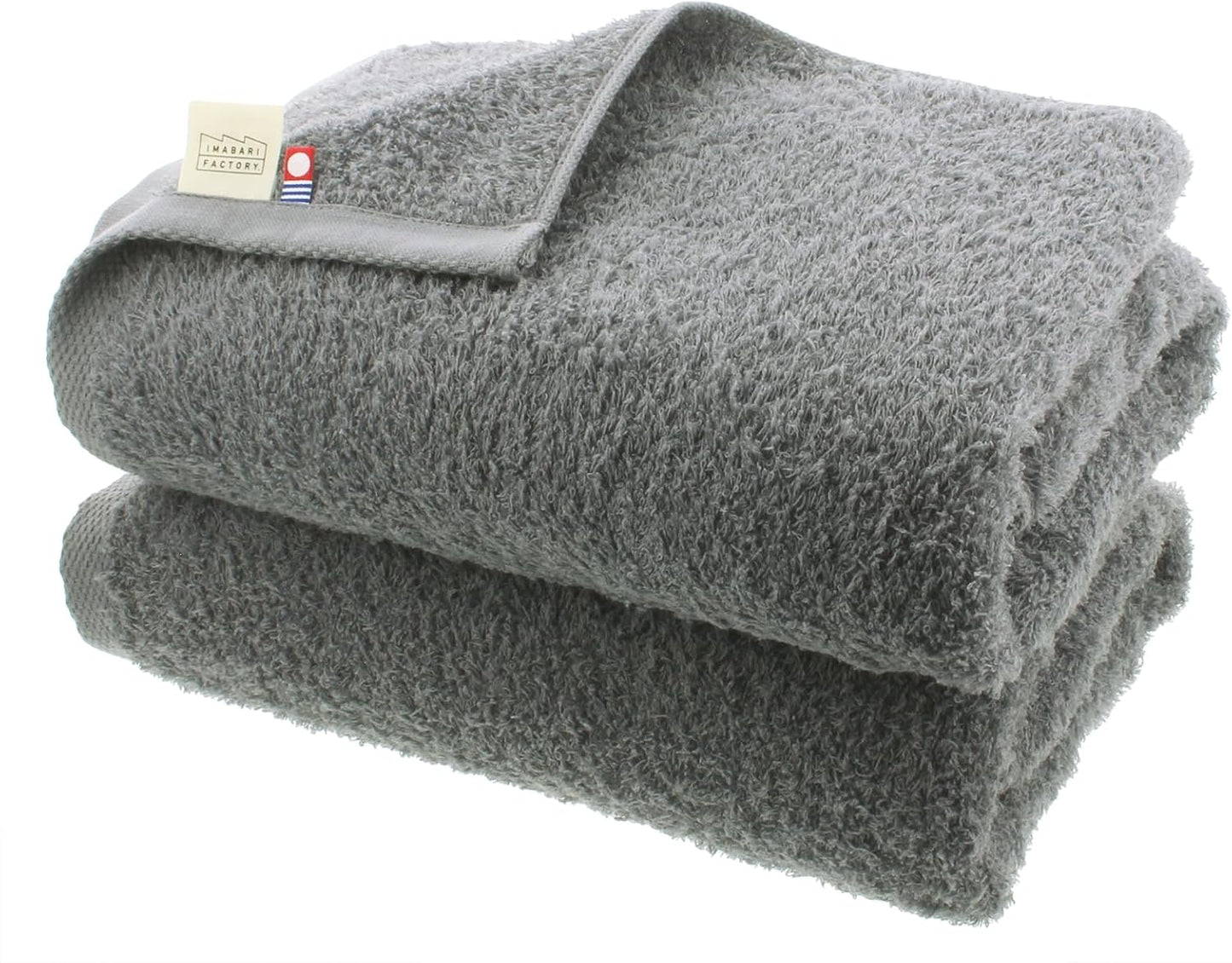 Imabari Factory Imabari Towel Certified Bath Towel, Made in Japan, Dark Gray, Approx. 47.2 x 23.6 inches (120 x 60 cm), Set of 2