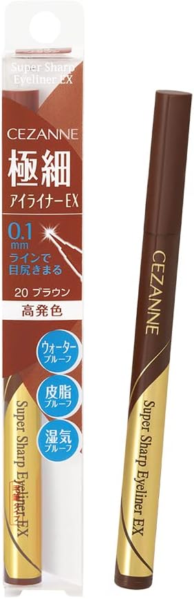 Cezanne Ultra Fine Eyeliner EX 20 Brown 0.01 fl oz (0.48 ml) Liquid Eyeliner Waterproof Moisture Proof High Color
