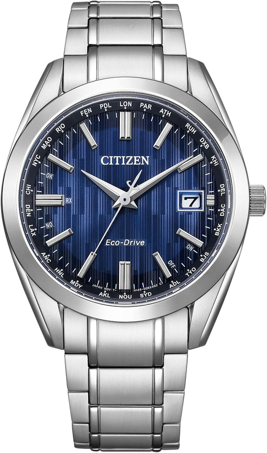 Citizen Light-Powered Eco-Drive Radio-Controlled Waterproof Watch, Black CB0261, blue, Bracelet Type