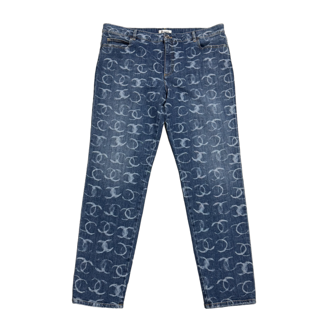 CHANEL 'CC MONOGRAM' BLUE JEANS