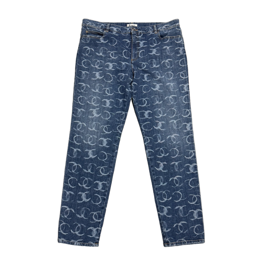 CHANEL 'CC MONOGRAM' BLUE JEANS