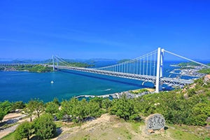 【日本の風景ポストカード】岡山県鷲羽山から望む瀬戸大橋１ はがき お土産 ハガキ 撮影/kazukiatuko