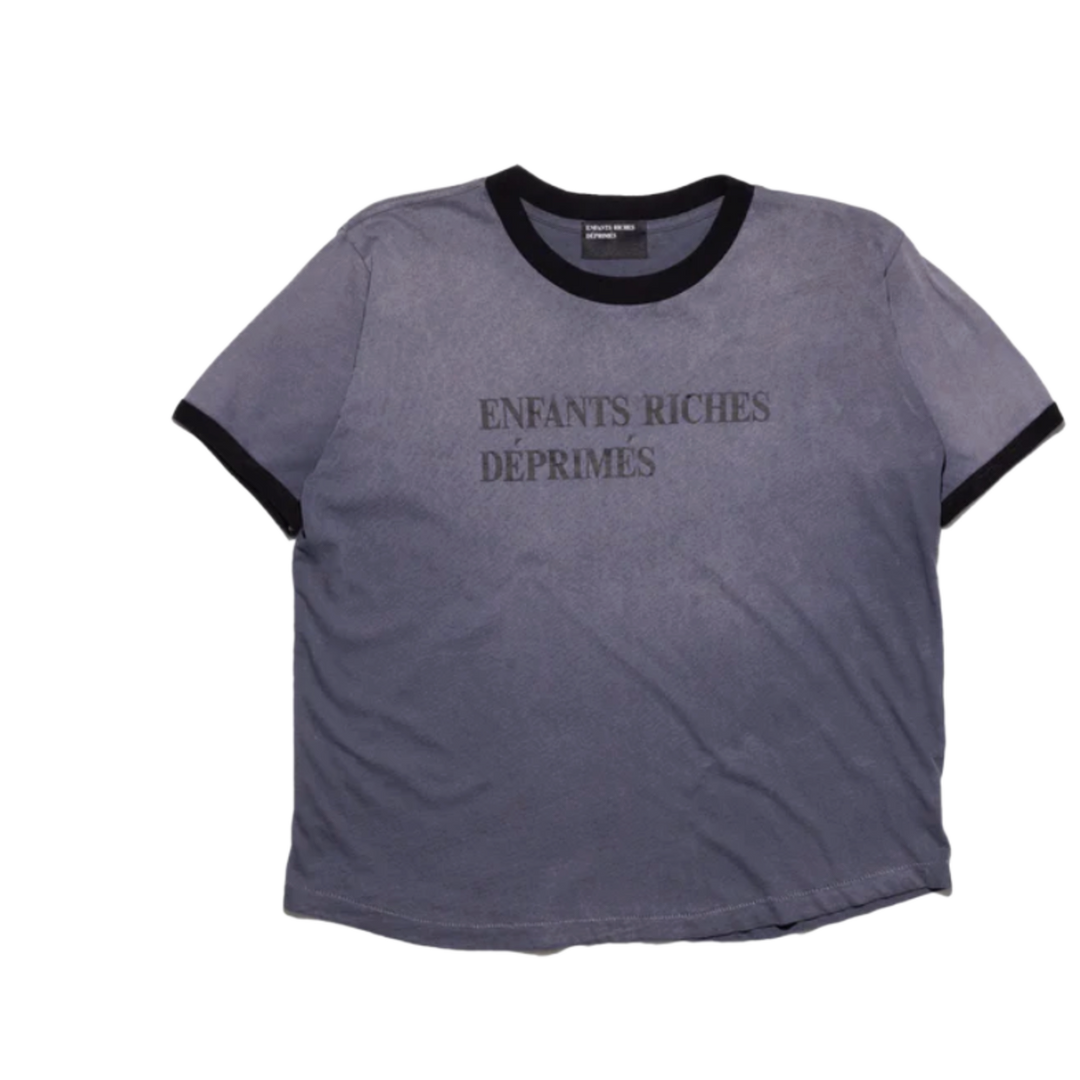 ENFANTS RICHES DEPRIMES 'GREY' LOGO RINGER TEE