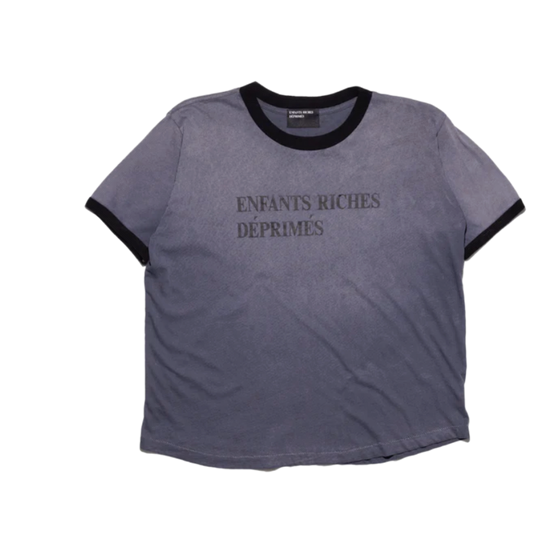 ENFANTS RICHES DEPRIMES 'GREY' LOGO RINGER TEE