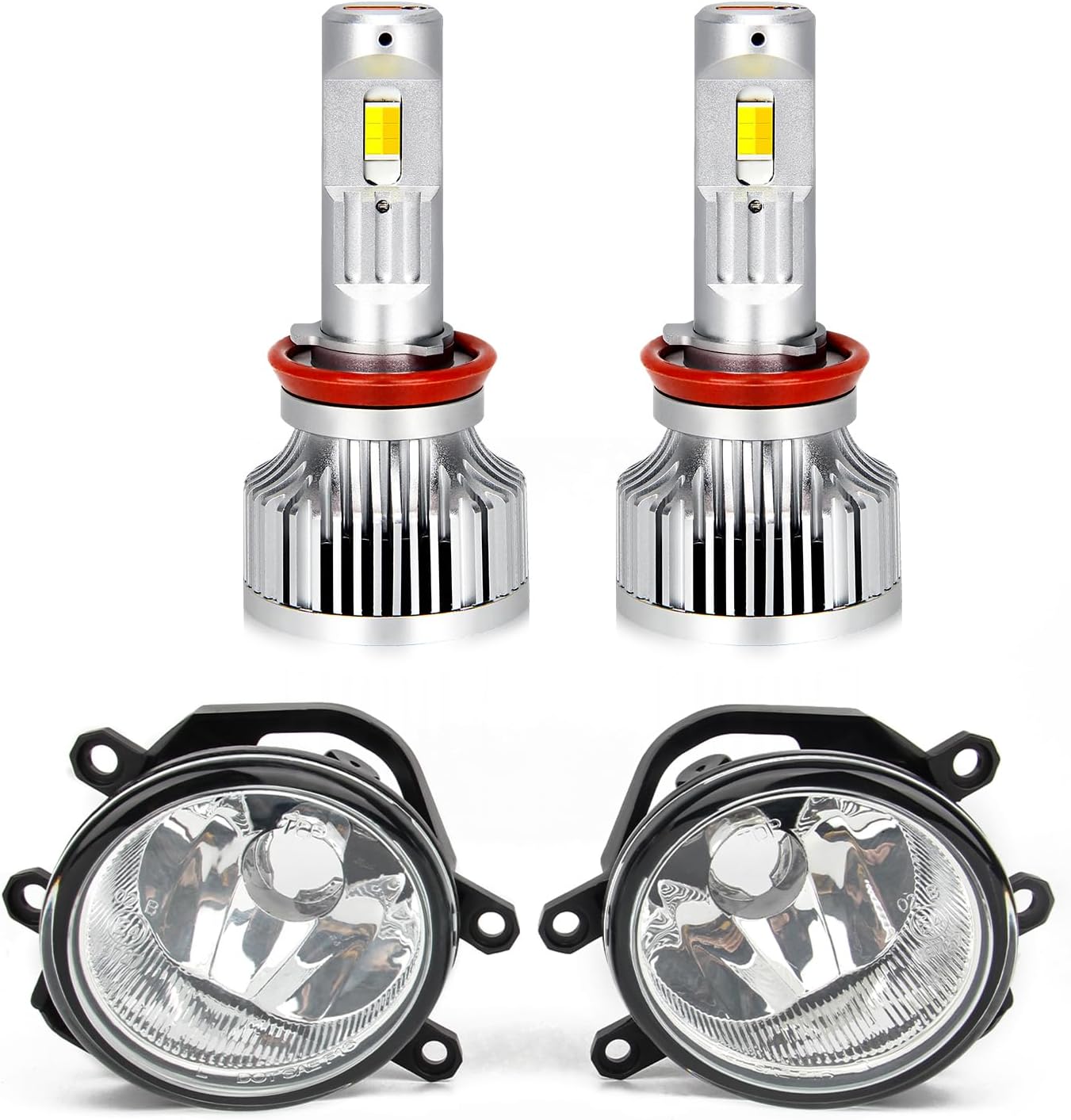 OPPLIGHT H16 LED Fog Lamp, H11, H9, H8 Combined, Yellow/White, 2 Color Switching + Fog Light Unit, Compatible with Toyota Cars, Prius 30 α, 80 Series Voxy/Noah, 30 Series Alphard, Aqua 10 Series,