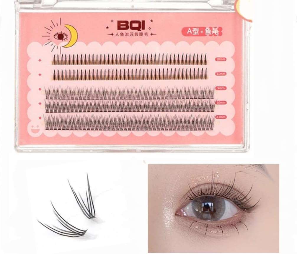 Partial False Eyelashes, Natural, Popular, DIY False Eyelashes, Easy, 0.3 - 0.4 inches (9 - 11 mm) False Eyelashes, Bottom 5 Types of Eyelash Set, Achieves the Most Natural and Thick Eye Makeup