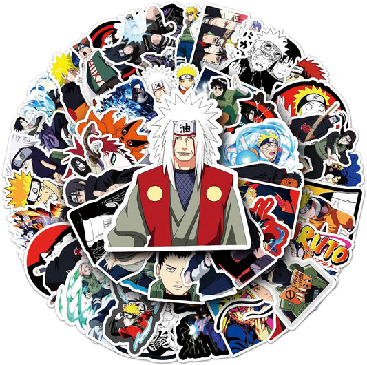 54 Piece Naruto Sticker Set Waterproof Stickers DIY Anime PVC Notebook Decal Bicycle Water Bottle Helmet Suitcase