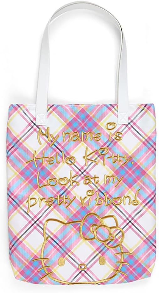 Sanrio 364657 Sanrio Hello Kitty Dress Tan Design Series Tote Bag Kitty Hello Kitty 15.0 x 13.8 x 2.0 inches (38 x 35 x 5 cm), Character