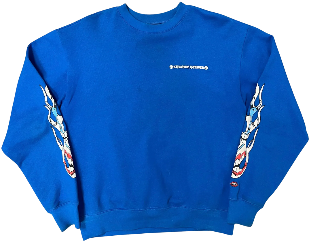 CHROME HEARTS MATTY BOY 'SPACE' BLUE CREWNECK