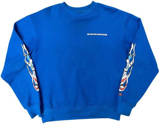 CHROME HEARTS MATTY BOY 'SPACE' BLUE CREWNECK