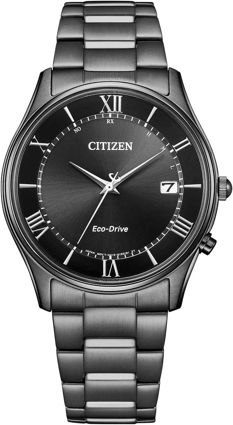 CITIZEN Collection AS1064-53E Eco-Drive Night Colours Edition Sapphire Glass, Men's, Business, Analog, Simple, Date, Second Hand, Black, Radio Solar