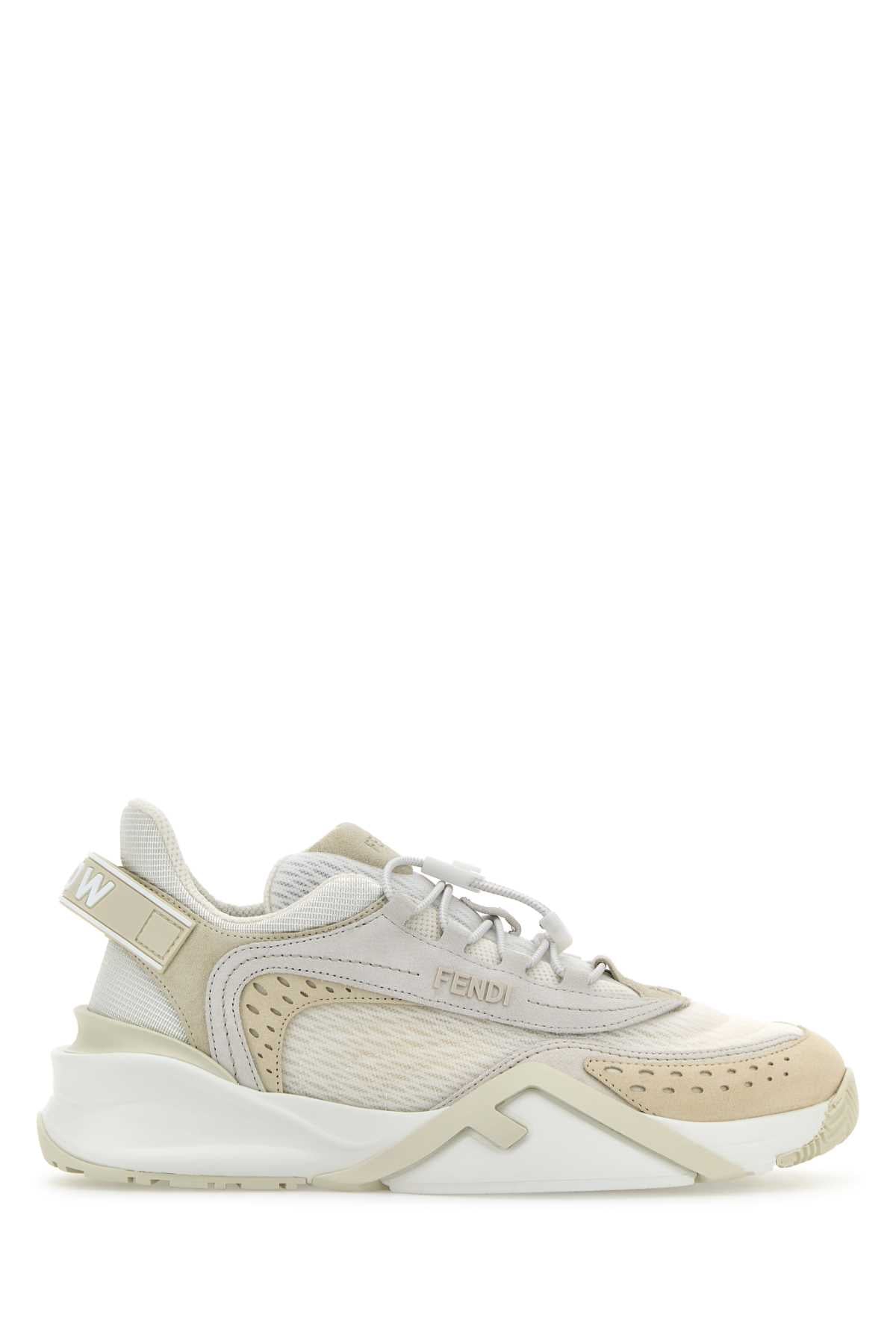 Fendi Ivoryメッシュとスエードフェンディフロースニーカー - Image 1