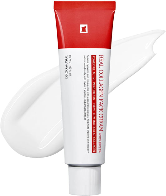 TOSOWOONG Real Collagen Face Cream, 1.7 fl oz (50 ml), Collagen, Moisturizing, Moisturizing, Skin Texture, Glossy, Firming, Elasticity, Wrinkles, Dry, Korean Skin Care Cosmetics