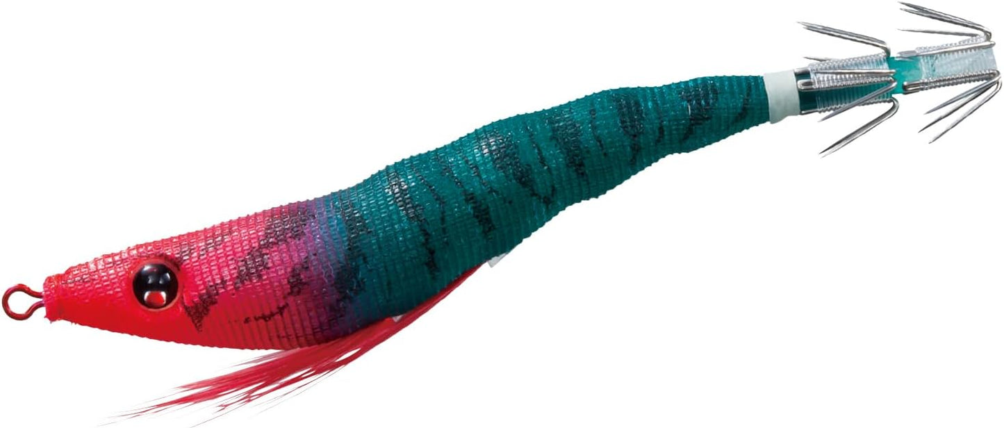 DUEL EZ-SLIM Squid Jig, Cloth Wrapped, 3.1/3.7 Inches (80/95 mm), 0.1/0.2 oz (4/6g), Squid Metal Dropper