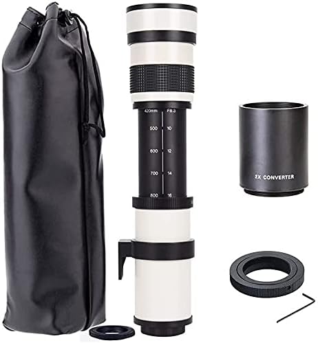 JINTU 420-1600mm Telephoto Zoom Lens for F/8.3-F16 80D, 70D, 77D, 60D, 60Da, 1Ds, Mark III and II 7D, 6D, 5D, 5DS Rebel T7i, T7s, T6s, T6i, T6, T5i, T5, T4i, T3, SL2 4000D 20000D d 1200 d 650d 550d