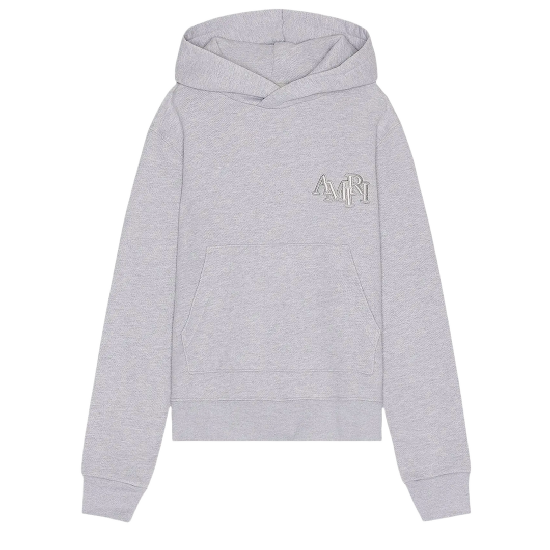 AMIRI 'STAGGERED LOGO' HEATHER GREY HOODIE