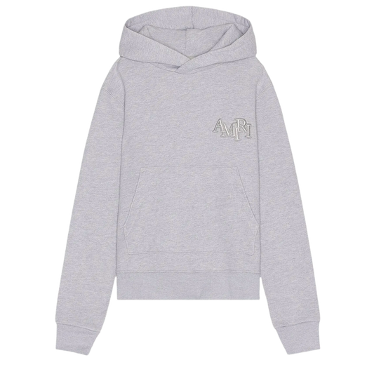 AMIRI 'STAGGERED LOGO' HEATHER GREY HOODIE