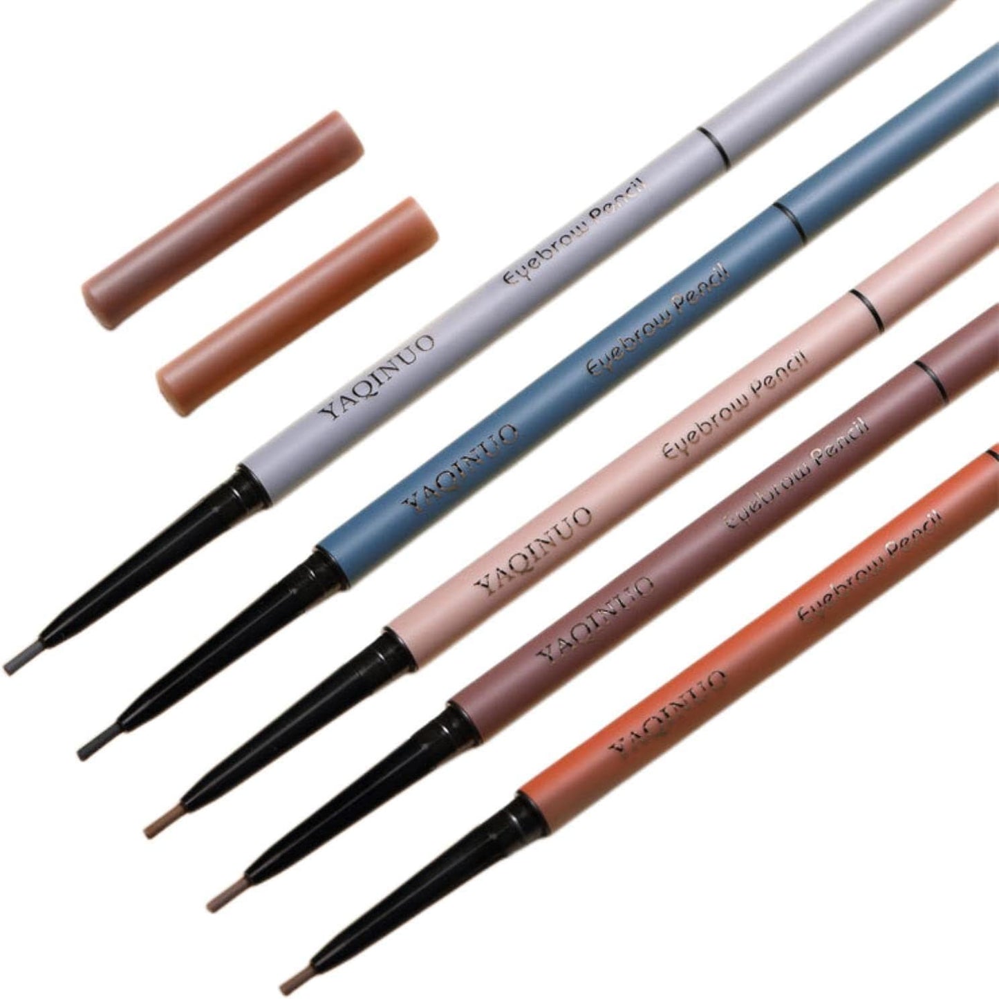 Eyebrow Pencil with Refill, Extra Fine Point 0.06 inch (1.5 mm), Eyebrow, Anti-Falling, Waterproof, Cosmetic, Waterproof Refill (05# Light Brown)