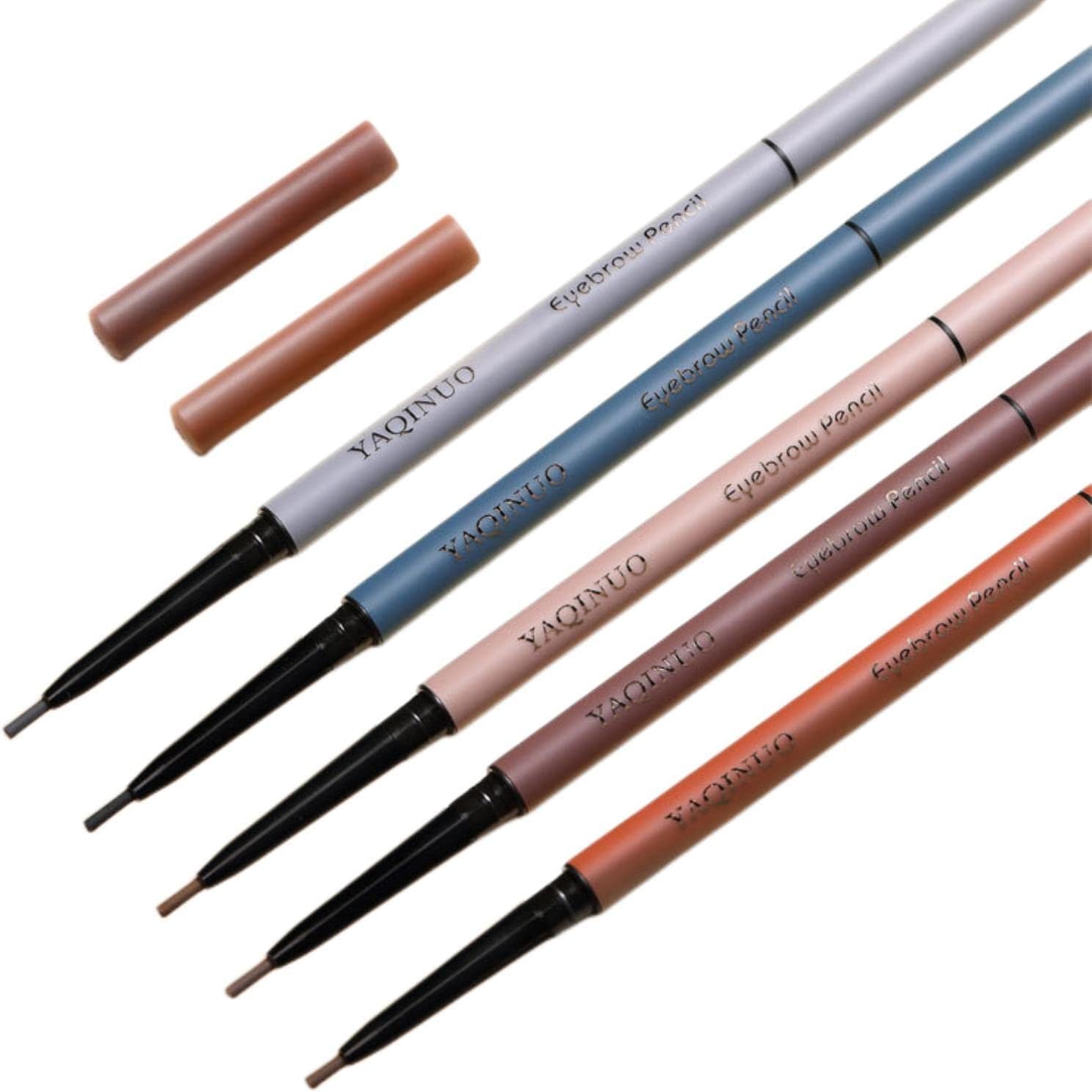 Eyebrow Pencil with Refill, Extra Fine Point 0.06 inch (1.5 mm), Eyebrow, Anti-Falling, Waterproof, Cosmetic, Waterproof Refill (05# Light Brown)