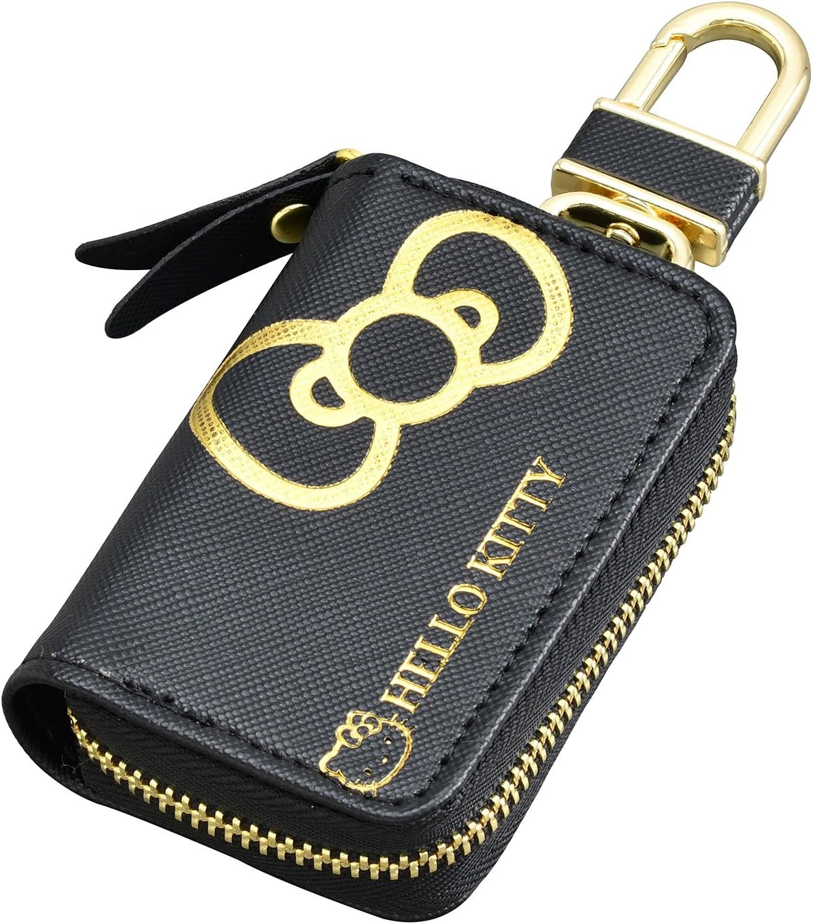 SEIWA KT523 Hello Kitty Car Smart Key Case, B&G, Black + Gold