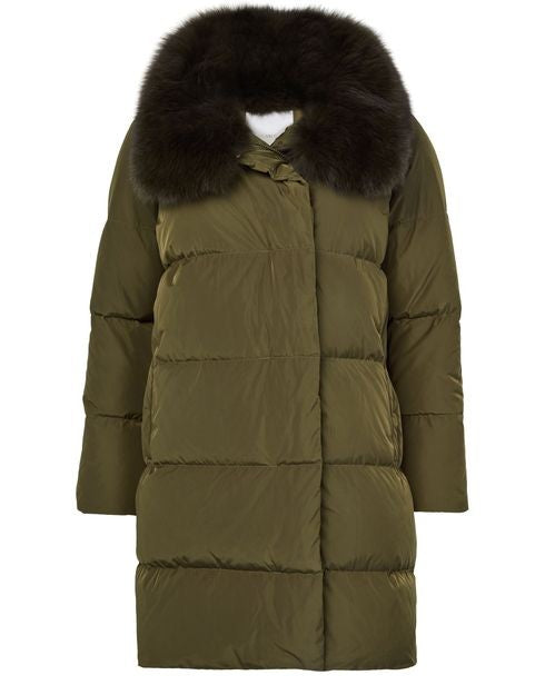 YVES SALOMON Puffer jacket with a fox fur collar - Image 1