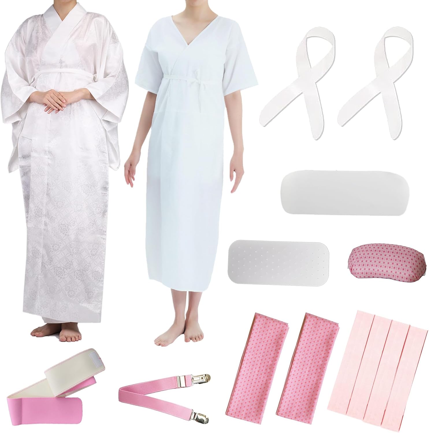 [TOuWA] Kimono Dressing Set, Yukata, Kimono Accessories, 15-piece Set, Washable, All Year Round (Long Junjuban, Kimono Underwear, Front Plate, Back Plate, Dressing Belt, Waist Strap, Magic Belt,