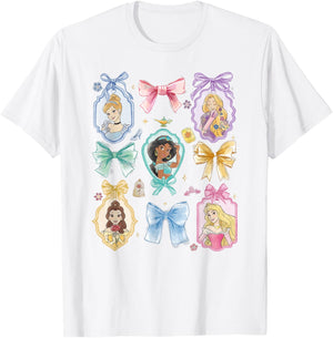 Camiseta Disney Princess and Bows Watercolor Portraits Collage