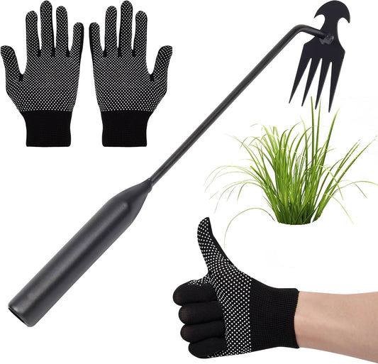 Weeding Tool, Weeding Implement, 30CM 40CM Grass Cutting Rake, Grass Cutting Tool, Weed Puller, Weeding Tool, Work Gloves Included, Garden/Lawn/Farm/Planting/Weeding/Gardening Tool (30cm)