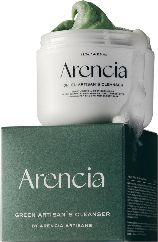 Alencia Green Rice Cake Fresh Cleanser - Moisturizing, Brightening, Deep Cleansing - Rice Water, Rice Powder, Green Tea Formulated - Natural, Vegan, No Animal Testing Korean Mochi Cleanser