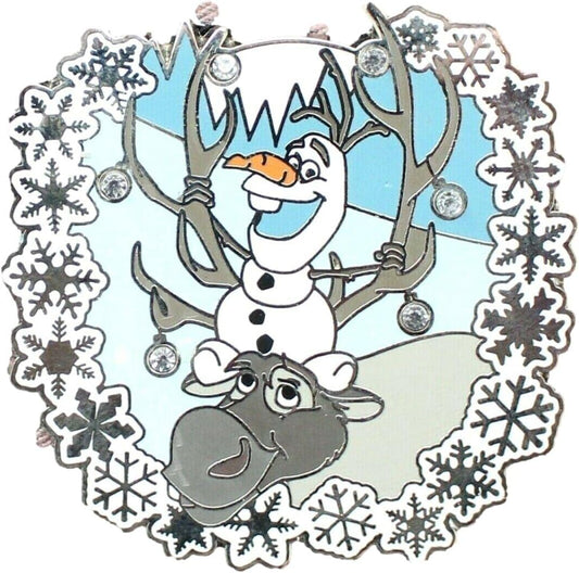 Disney Pin Frozen Sven y Olaf Christmas Pin, No es una piedra preciosa