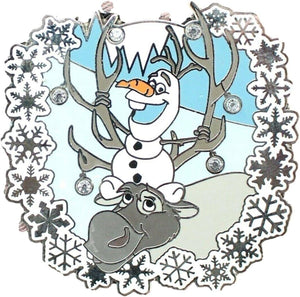 Disney Pin Frozen Sven y Olaf Christmas Pin, No es una piedra preciosa