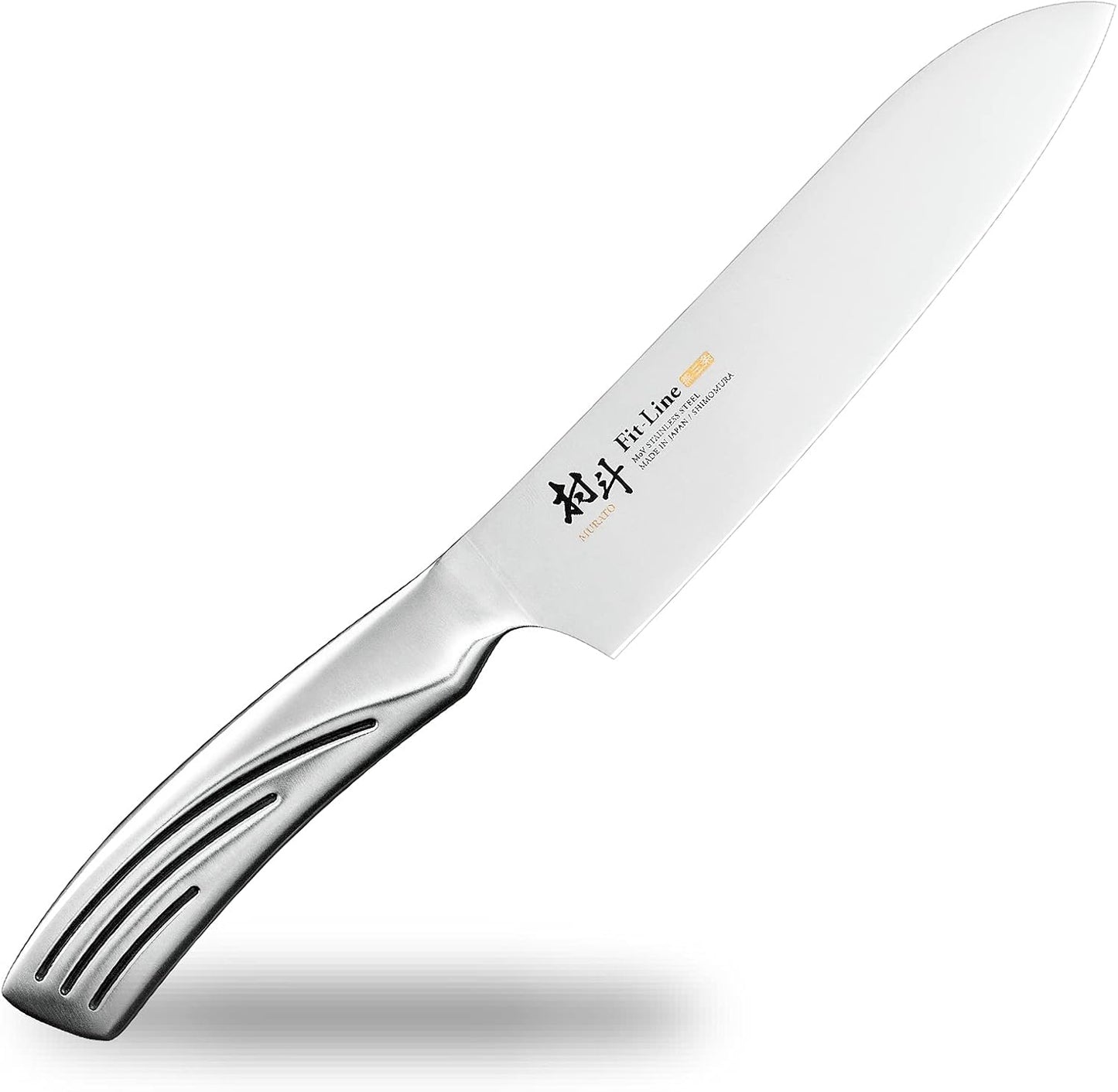 Shimomura Industries MFL-101 Muratou Fit-Line Santoku Knife, 6.5 inches (165 mm), Molybdenum Vanadium Steel, Dishwasher Safe, Made in Niigata Tsubamesanjo