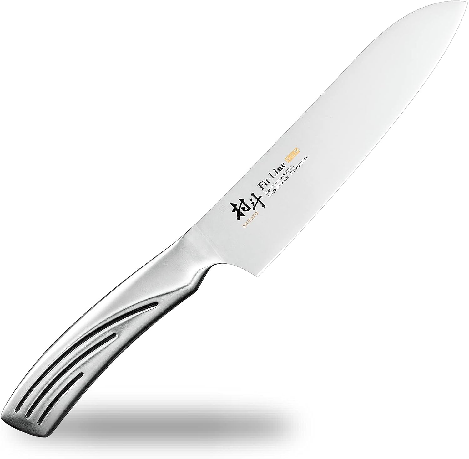 Shimomura Industries MFL-101 Muratou Fit-Line Santoku Knife, 6.5 inches (165 mm), Molybdenum Vanadium Steel, Dishwasher Safe, Made in Niigata Tsubamesanjo