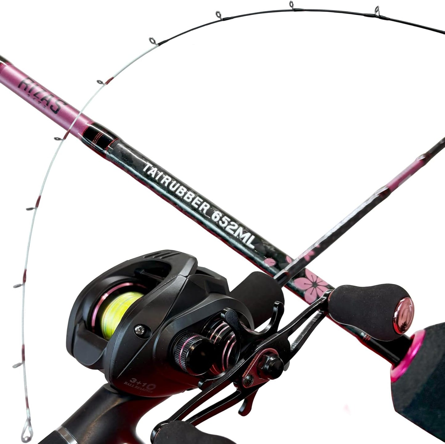 RIZAS TAIRUBBER 22.8 fl oz (652 ml) Reel Set, Full Sleigh, Carbon Solid, Standing Tone, PE, Double Handle, 2 Pieces, Bait Reel, 6.3:1, Automatic Madai Amaraba