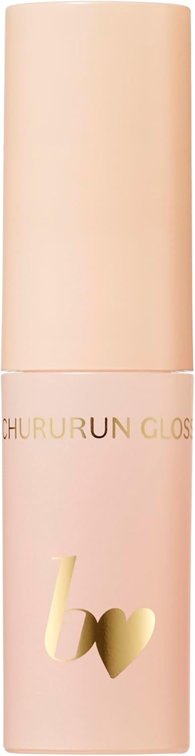 b idol Chururun Gloss 01 Nude Skin, 0.1 oz (2.5 g), Lip Gloss, Clear, Skin Care, Plump, Shiny, Moisturizing, Beauty Ingredient