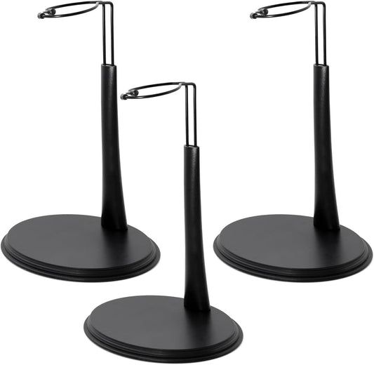 1/6 Scale Simple Doll Stand, Black, Tamashii Stage Pedestal, Drawing Doll (W x D x H): 5.3 x 3.8 x 4.7 - 7.9 inches (136 x 97 x 120 - 200 mm), Display Stand, Waist Circumference (3 Pieces/B) Aisaki