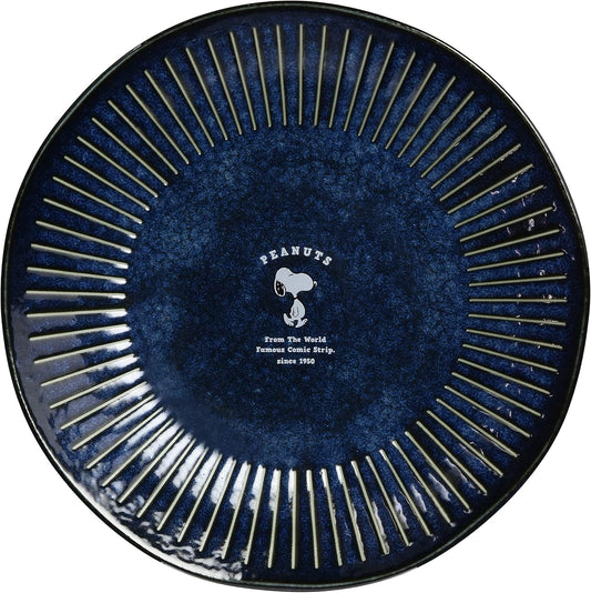 Kaneshotouki 614113 Snoopy Indigo Blue Pasta Dish, Curry Plate, Diameter Approx. 7.9 inches (20 cm), Adult Design, Goods, Dishware, Microwave, Dishwasher Safe, Birthday Gift, Mother's Day, Wedding