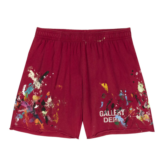 GALLERY DEPT 'INSOMNIA' RED PAINTED SHORTS