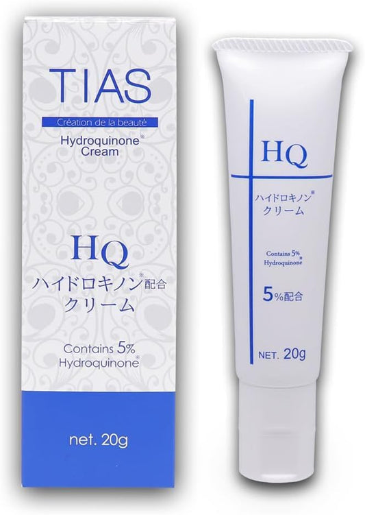 TIAS Hydroquinone Cream, 0.7 oz (20 g), Beauty Cream, Pure Hydroquinone, 5% Formulated