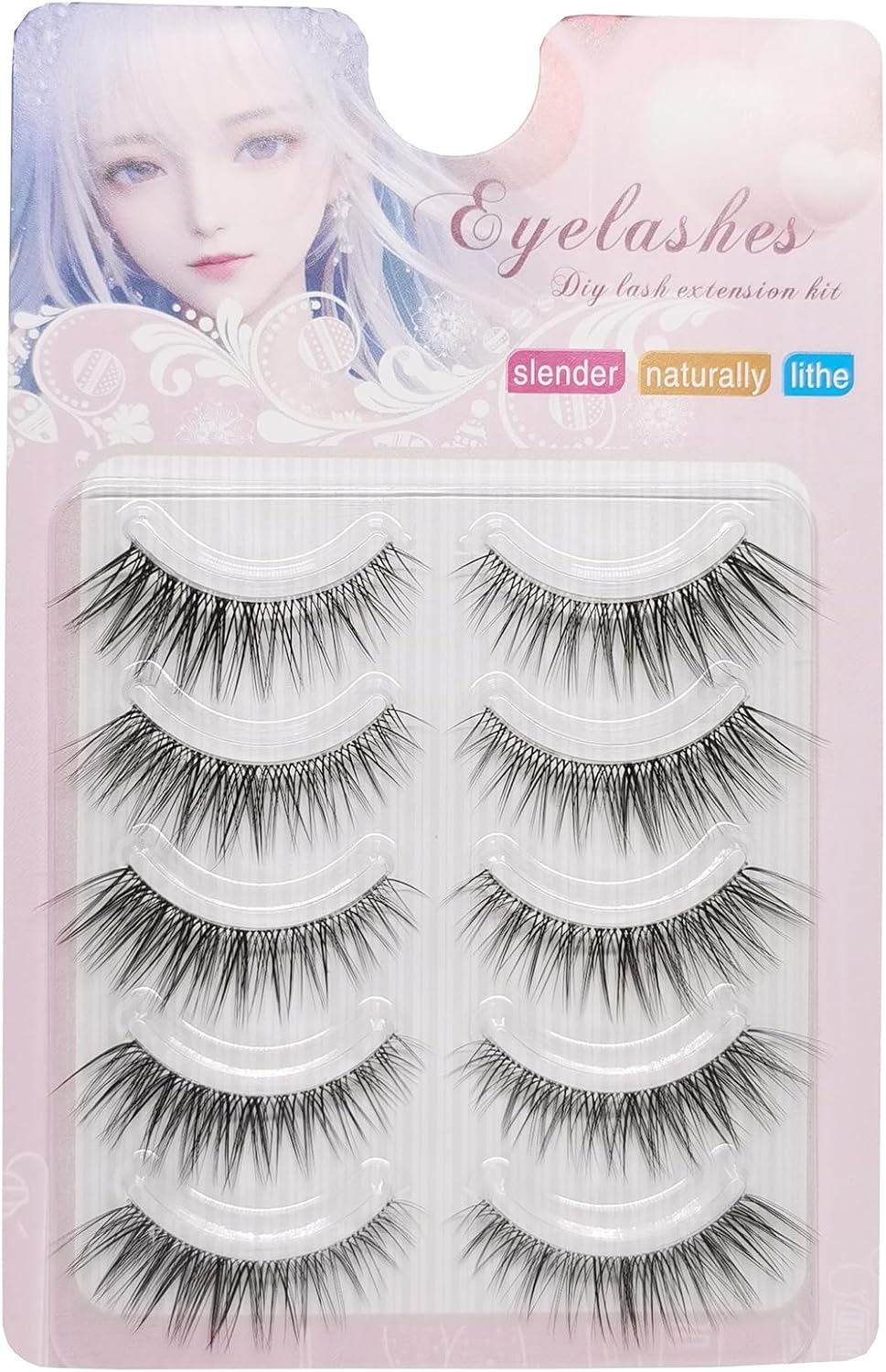 Bodermincer False Eyelashes, Natural Upper Eyelashes, 3D 023 Popular Handmade Actress Eyelashes 5 Pairs (x1)