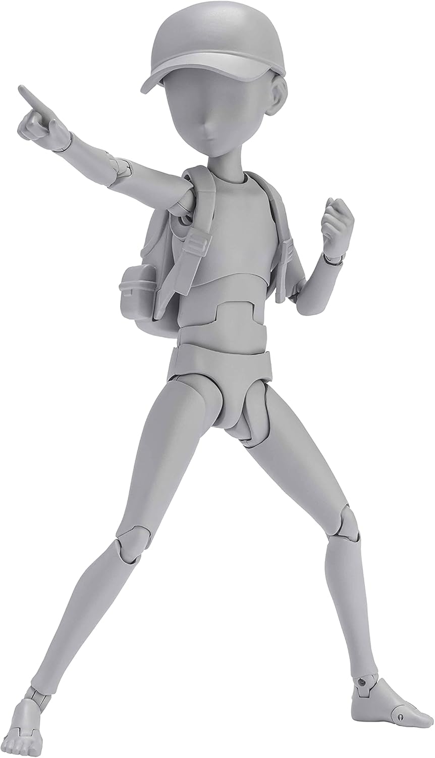 Bandai Spirits S.H. Figuarts BAS62102 Body Kun - Ken Sugimori Edition DX Set (Gray Color Ver.) Approx. 5.1 inches (130 mm), PVC & ABS Action Figure