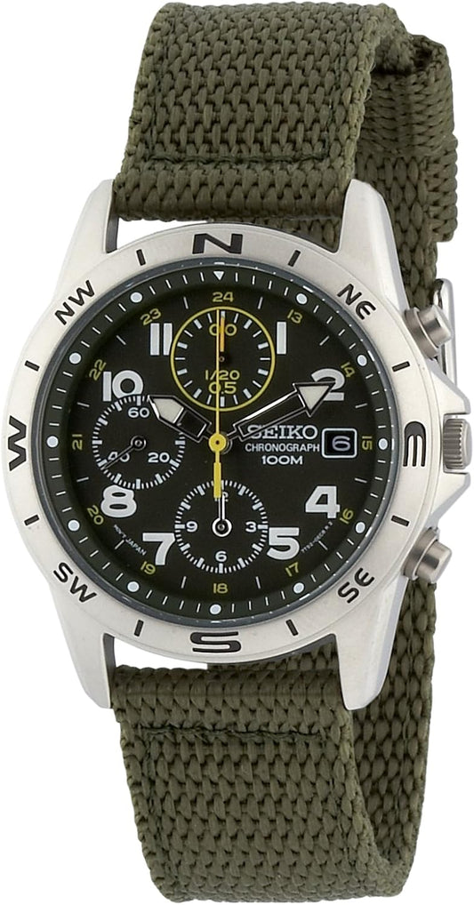 Seiko SND377R Men's Wristwatch, Re-imported, Overseas Model, khaki/khaki, watch