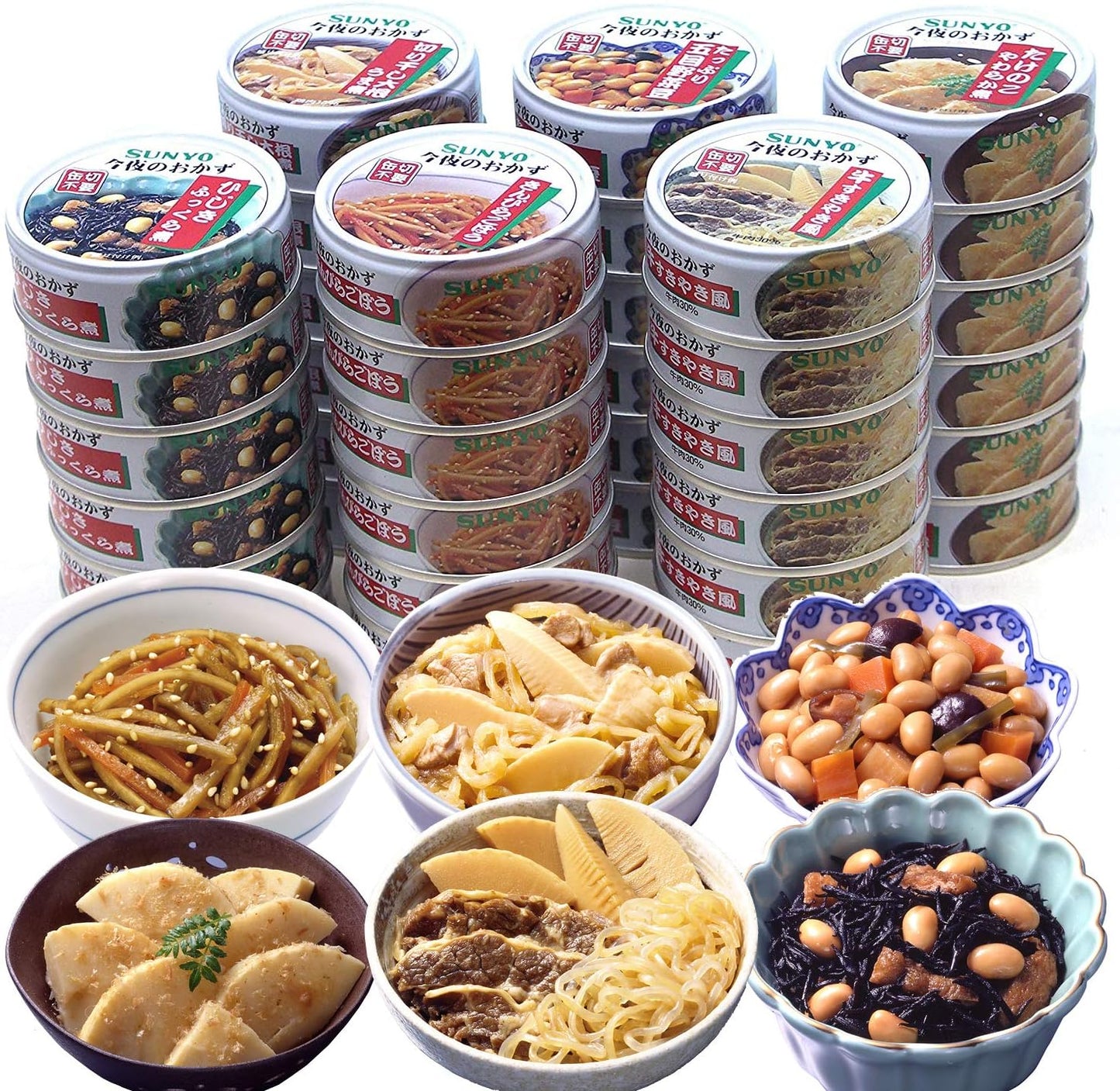 Sunyo Store Canned Side Dishes 36 Can Set [6 Types x 6 Cans Each] Side Dish Can Set Delicious Disaster Food Emergency Food Preserved Food Nesting Food Supply Stocked Up Home Earthquake Disaster