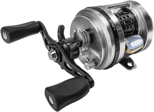 YU190 Fishing Reel, Bait Reel, Fishing Reel, Drum Reel, Left Winding, Right Handle, Lightweight, Shallow Groove Spool, Maximum Drag 13.2 lbs (6 kg), Gear Ratio, 7.0:1, Aluminum Alloy Spool,