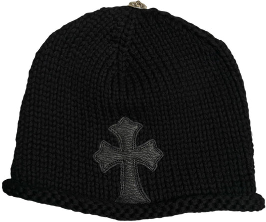 CHROME HEARTS 'LEATHER CROSS PATCH' KNIT BEANIE